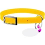 Ошейник Waudog Glamour с QR паспортом для котов кожаный желтый 9 мм (32488)