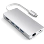 Адаптер Satechi Adapter USB-C to USB-C+RJ45+HDMI+3xUSB3.0 Silver (ST-TCMA2S)