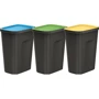 Баки для сортування сміття Prosperplast Keden Compacta Q Plus, комплект 3х35л чорний, кришка синя/зелена/жовта (5905197562223)