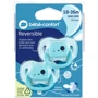 Пустушка Bebe Confort Minimalistic Animals силіконова реверсивна, 2 шт 18/36 міс синя (3104202030): Вік старше 18 месяцев