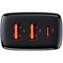 Зарядное устройство Baseus Wall Charger Compact 2xUSB+USB-C 30W Black (CCXJ-E01): Сила тока 2.4А и более