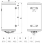 Бойлер Termorad BTCR 50 Slim/SG: Монтаж вертикальный