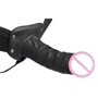 Страпон Hollow Silicone Strap On Dildo with Elastic Straps - Black