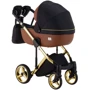 Коляска 2 в 1 Adamex Luciano Polar (Gold) Y800 коричневый (кожа) — черный (623408): Возможность установки люльки есть