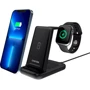 Зарядное устройство Canyon Wireless Charger WS-304 3in1 15W Black (CNS-WCS304B) for iPhone, Apple Watch and Apple AirPods: Количество USB-портов нет