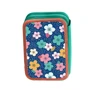 Пенал твердый SMART двойной HP-01 Flowers melody, синий/коралловый (532843)