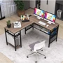 Компьютерный стол Costway Hutch L-образный с зарядным (5903032062388)