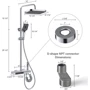 Душевая система Lefton Thermostatic Shower System with 5 Water Modes and Temperature Display Screen-SST2206 Chrome фото 13