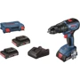 Аккумуляторная бесщеточная ударная дрель шуруповерт Bosch GSB 18V-50+ (3x аккумулятора GBA 18 В 2 Ач + Зарядное устройство GAL 18 В + L-Case) (06019H5121)