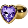 Анальная пробка с кристаллом Metal By Toyfa Gold anal plug amethyst