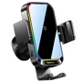 Держатель Baseus Car Holder Wireless Charger Halo Electric 15W Black (SUDD000001)