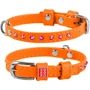 Ошейник WAUDOG Glamour с клеевыми стразами 9 мм 18-21 см оранжевый (32504)