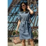 Платье FLFashion Лион ЗПЛ 1132 48 синее повседневное до середины бедра