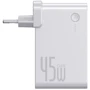 Зарядное устройство Baseus Wall Charger Power Station GaN 2xUSB-C 45W + Power Bank 1000mAh White (PPNLD-F02): Количество USB-портов 2