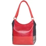 Женская сумка-мешок Laskara красная (LK-DD212-red-black-silver)