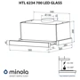 Вытяжка Minola HTL 6234 WH 700 LED GLASS: Тип воздухоочистителя Рециркуляция, Отвод