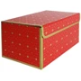 Подарочная коробка красная с золотым геометрическим рисунком, L — 25,3×18×13,5 см