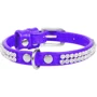 Ошейник WAUDOG Glamour "Полотно стразы" 9 мм 19-25 см фиолетовый (33079): Цвет фиолетовый