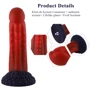 Фалоімітатор-насадка Hismith 8.35" Curved Silicone Dildo Red Monster Series