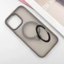 Чехол для iPhone Mobile Case Metal Buttons with MagSafe HQ Ring Grey for iPhone 15 Pro: Материалы поликарбонат и полиуретан
