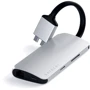 Адаптер Satechi Adapter Dual USB-C to 2xUSB3.0+2xHDMI+USB-C+RJ45+SD Silver (ST-TCDMMAS): Колір сріблястий