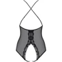 Прозрачное боди с пикантным вырезом Obsessive 841-TED-1 black S/M