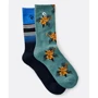 Носки Rip Curl Art Crew Sock (ART CREW SOCK 2-PK) 2 пары черные, синие