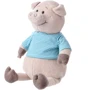 Мягкая игрушка Same Toy Свинка в тельняшке 35 см Голубой (THT715): Размер, см 35