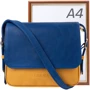 Женская сумка почтальонка Laskara разноцветная (LK-10245-blue-yellow): Застежка Магнитная