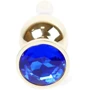 Анальная пробка с кристаллом BOSS of TOYS Boss Series - Jewellery Gold BUTT PLUG Dark Blue, BS6400068