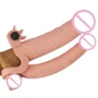 Насадка LoveToy Pleasure X-Tender Vibrating Double Penis Sleeve Flesh Add 1"