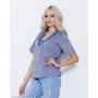 Блуза ISSA PLUS WN5-1150 42 синяя с коротким рукавом: Сезон Лето