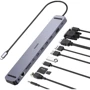 Адаптер Choetech Adapter 11-in-1 USB-C to USB-C+3xUSB3.0+HDMI+SD+3.5mm+RJ45+VGA Gray (HUB-M20): Інтерфейс підключення USB 3.0, USB-C