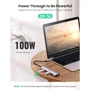 Адаптер Ugreen Adapter CM136 USB-C to 3xUSB 3.0+HDMI+USB-C Space Gray (70495): Додаткові роз'єми HDMI, USB-C