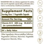 Solgar Vitamin B12 500 mcg Солгар Вітамін В12 100 вегетаріанських капсул: Тип вітамін B