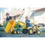 Детский трактор на педалях с прицепом, передним и задним ковшами Falk Komatsu желтый (2086W) фото 8