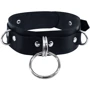 Ошейник для фиксации из натуральной кожи Feral Feelings - D-Rings Black