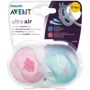 Пустышка для девочки Philips AVENT Ultra Air с декором, 0-6 мес, 2 шт (SCF343/20)