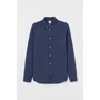 Рубашка H&M 6865649 48 синяя с длинным рукавом: Воротник/Горловина Отложной