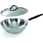 Сковорода Barazzoni 33 Carati Inox Wok с крышкой 28 см (170156128)