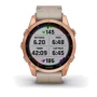 Смарт-часы Garmin Fenix 7S Sapphire Solar Rose Gold Titanium with Limestone Leather Band (010-02539-35): Цвет ремешка серый
