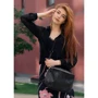 Жіноча сумка через плече Sambag Milano SZS чорна (95103070): Фактура Под змею, Матовая