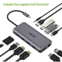 Адаптер Acer Adapter USB-С to 4xUSB+SD+TF+2xHDMI+DisplayPort+RJ45+3.5mm Grey (HP.DSCAB.009): Цвет серый