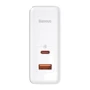 Зарядное устройство Baseus Wall Charger GaN5 Pro USB+USB-C 100W White with USB-C Сable (CCGP090202): Количество USB-портов 2
