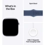 Apple Watch Series 10 42mm GPS + Cellular Silver Aluminium Case with Denim Sport Band - S/M (MWX33)