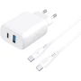 Зарядное устройство Proove Wall Charger USB+USB-C Silicone Power 2 with Cable 30W White (WCSP23011002)