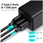 Зарядний пристрій Baseus Wall Charger GaN2 2xUSB-C+USB 65W Black with USB-C Cable (CCGAN2P-B01) фото 11