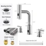 Смеситель для раковины Lefton Two-Handle Widespread Waterfall & Pull-Out Bathroom Faucet with Temperature Display-BFWS2401 Brushed Nickel фото 12