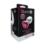 Металлическая анальная пробка Ouch! Heart Gem Silver - Rubellite Pink, М