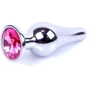 Анальная пробка с кристаллом BOSS of TOYS Boss Series - Jewellery Silver BUTT PLUG Pink, BS6400071